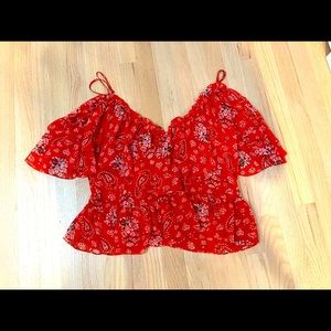 Misa Los Angeles Chiffon off the shoulder top.